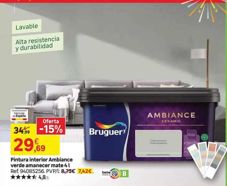 Bruguer - Pintura Interior Ambiance Verde Amancer Mate