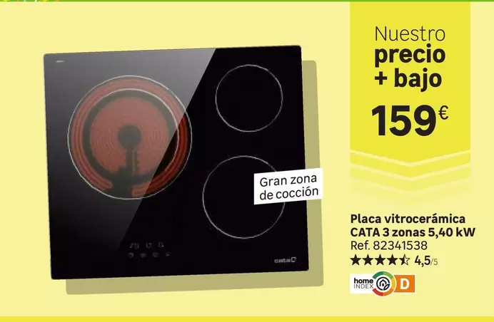 Cata - Placa Vitroceramica  3 Zonas 5,40 Kw