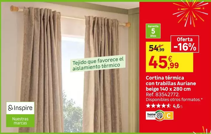 home - Cortina Termica Con Trabillas