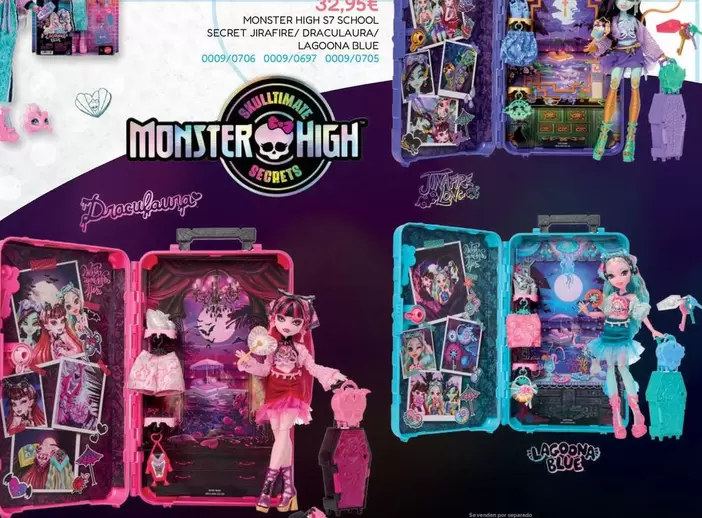 Monster High - S7 School Secret Jirafire/ Draculaura/ Lagon Blue 