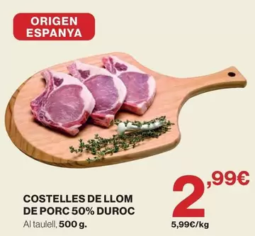 duroc - Costelles De Llom De Porc 50% Duroc