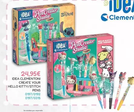 Clementoni - Idea Create Your Hello Kitty/Stich Pens