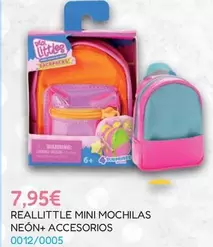 Real Little Mini Mochilas Neón+ Accesorios