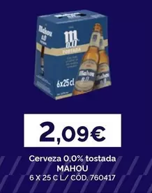 Mahou - Cerveza 0,0% Tostada