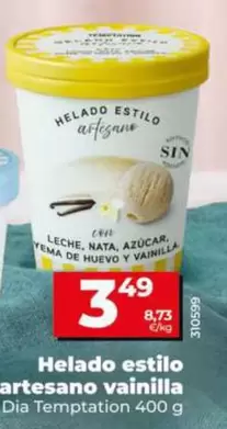 Dia Temptation - Helado Estilo Artesano Vainilla