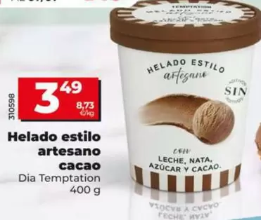 Dia Temptation - Helado Estilo Artesano Cacao 