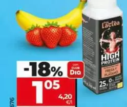 Dia Lactea - Yogur Bebible Alto En Proteinas Sabor Fresa Y Platano