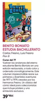 Benito -  Boniato Estudio Bachillerato