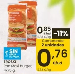 Eroski - Pan Maxi Burger