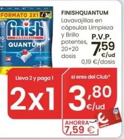 Finish - Quantum Lavavajillas En Capsulas Limpieza Y Brillo Potentes