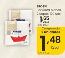 Eroski - Servilleta Blanca
