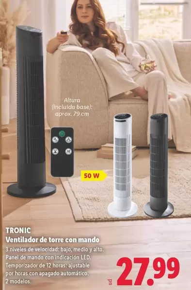 Tronic - Ventilador De Torre Con Mando