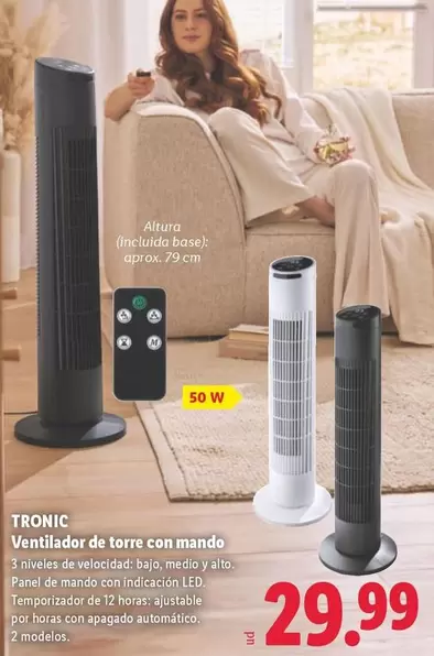 Tronic - Ventilador De Torre Con Mando