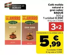 Cafe Baque - Café Molido Natural O Gran Sabor