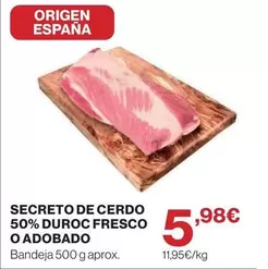 origen - Secreto De Cerdo 50% Duroc Fresco O Adobado
