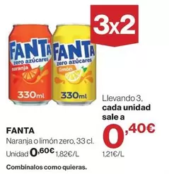 fanta - Naranja O Limón Zero