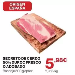 origen - Secreto De Cerdo 50% Duroc Fresco O Adobado