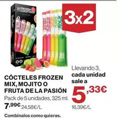 Frozen - Cocteles Mix, Mojito O Fruta De La Pasion