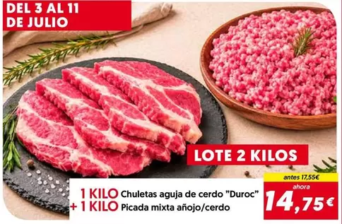 duroc - Chuletas Aguja De Cerdo ""