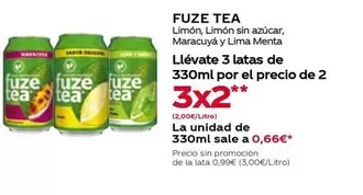 Fuze Tea - Limón, Limón Sin Azúcar, Marcacuá Y Lima Menta