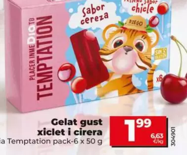 Dia Temptation - Helado Sabor Chicle Y Cereza 