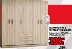 Armario De 5 Puertas Y 3 Cajones