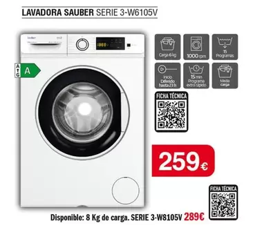 Sauber - Lavadora Serie 3-w6105v