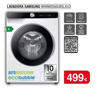 Samsung - Lavadora Ww90dg6u85lku3