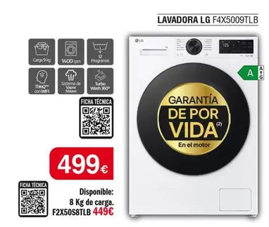 LG - Lavadora F4x50009tlb