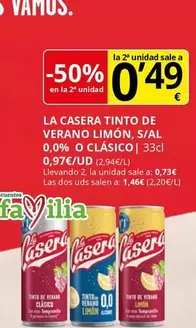 La Casera - Tinto De Verano Limon, S/al 0,0% O Clasico