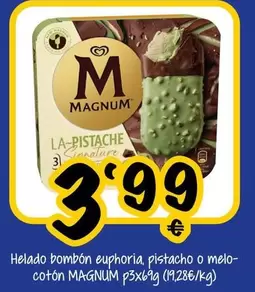 Magnum - Helado Bombon Euphoria, Pistacho O Melo- Coton