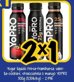 YoPRO - Yogur Liquido Fresa-frambuesa, Vaini-lla-cookies, Stracciatela O Mango