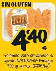 Natura - Solomillo Pollo Empanado S/ Gluten Bandeja