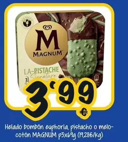Magnum - Helado Bombon Euphoria, Pistacho O Melo- Coton
