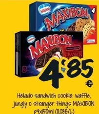 Nestlé - Helado Sandwich Cookie, Waffle, Jungly O Stranger Things Maxibon