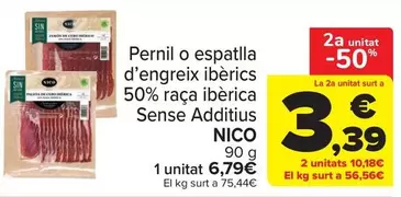 Nico - Pernil O Espatlla D'engreix Iberics 50% Raça Iberica Sense Additus