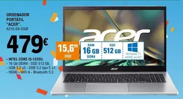 Acer - Ordenador Portátil