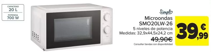 Simply - Microondas SMQ20LW-26