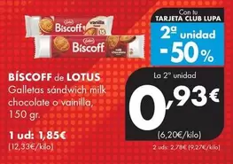 Lotus - Biscoff Galletas Sandwich Milk Chocolate O Vainilla