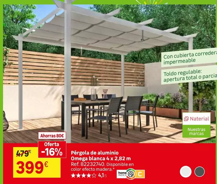 Naterial - Pergola De Aluminio Omega Blanca