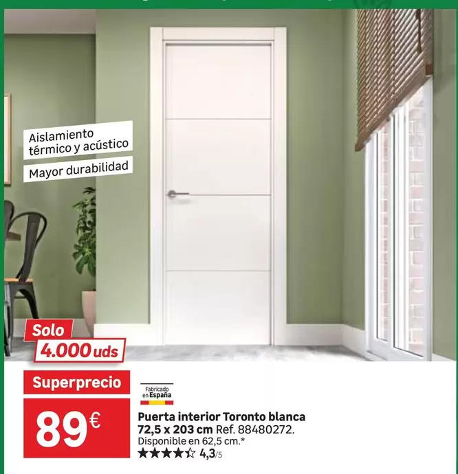 Solo - Puerta Interior Blanca