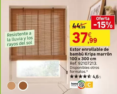 Sol - Estor Enrollable De Bambu
