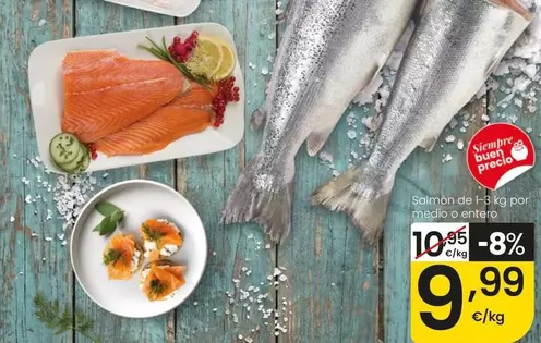 Salmón De 1-3 Kg Por Medio O Entero