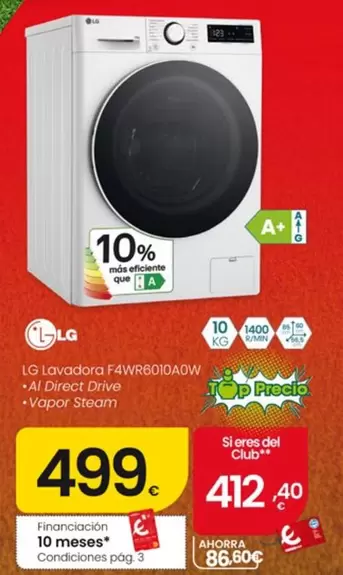 LG - Lavadora F4WR6010AOW