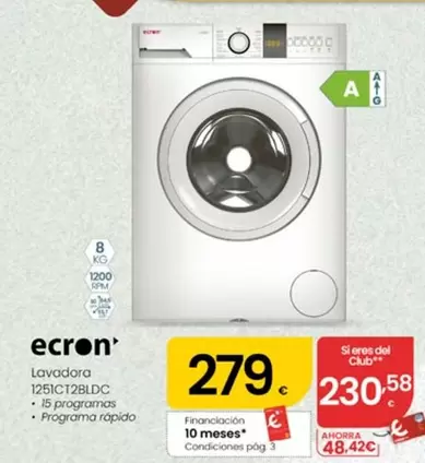 Ecron - Lavadora 1251CT2BLDC
