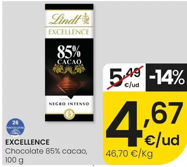 Lindt - Excellence Chocolate 85% Cacao