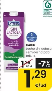 Kaiku - Leche Sin Lactosa Semidesnatada