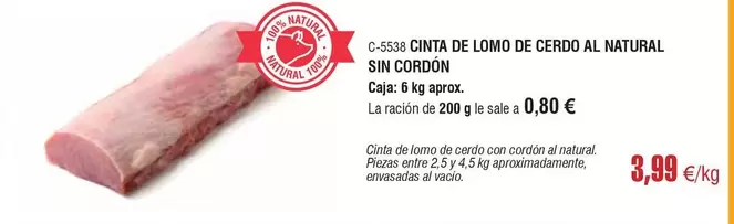 Casas Cinta De Lomo De Cerdo Al Natural Sin Cordon