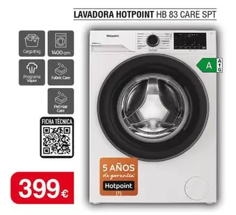 Hotpoint - Lavadora Hb 83 Care Spt