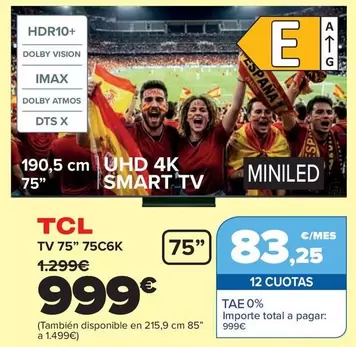 TCL - TV 75" 75C6K